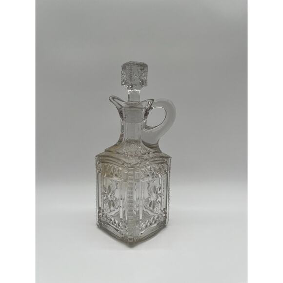 Antique Model Flint Glass Co Grace Pattern Decanter w/ Stopper EAPG, Circa 1885 - Picture 1 of 7